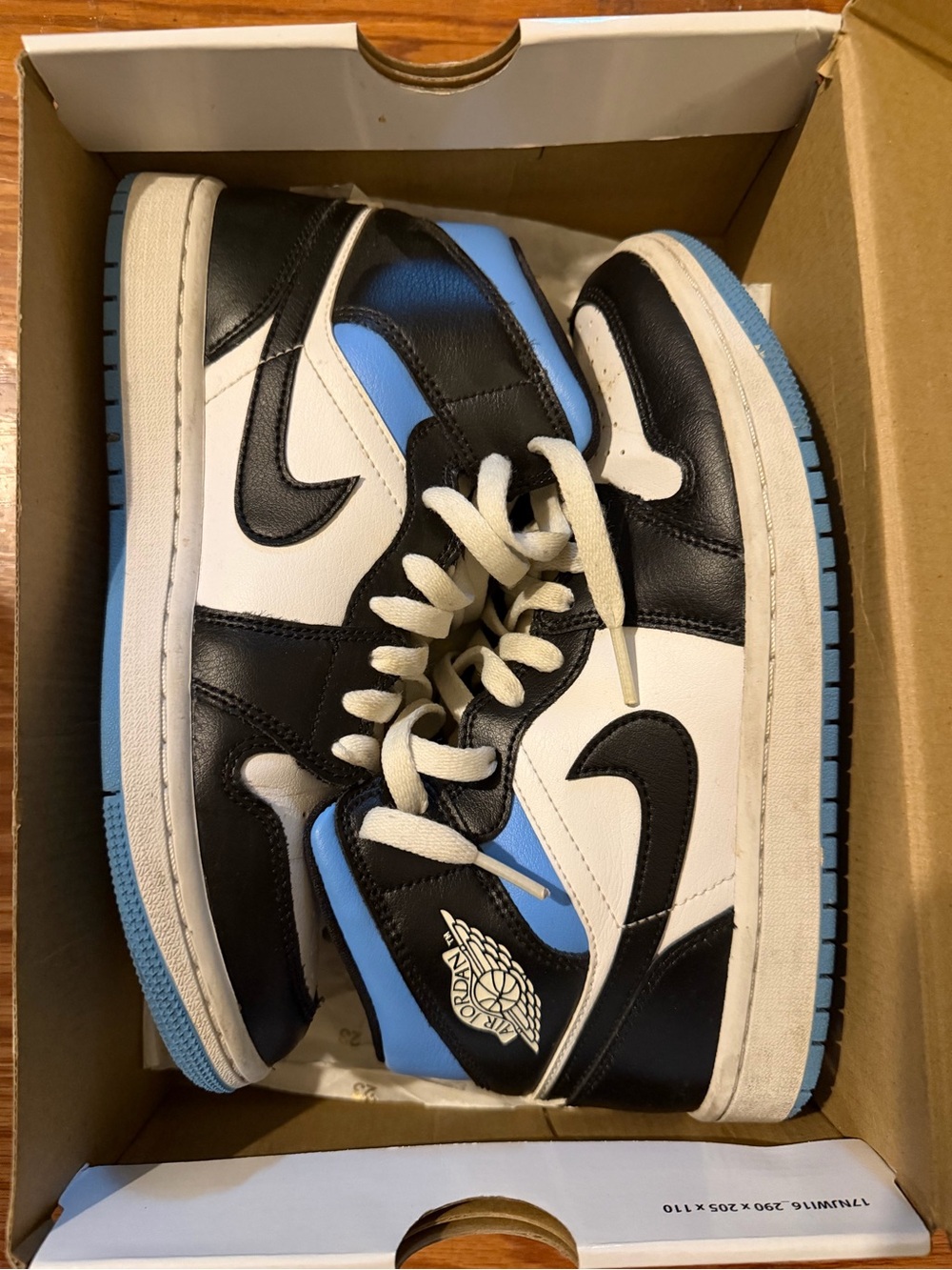 Jordan Womens Black White University Blue Sneakers Air Jordan 1 Mid